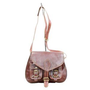 Vintage! Firu Handmade Brown Leather Goat Hide Crossbody Shoulder Bag
